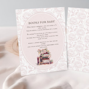 Carte D'accompagnement Nouveau chapitre baby shower apporte un livre blus