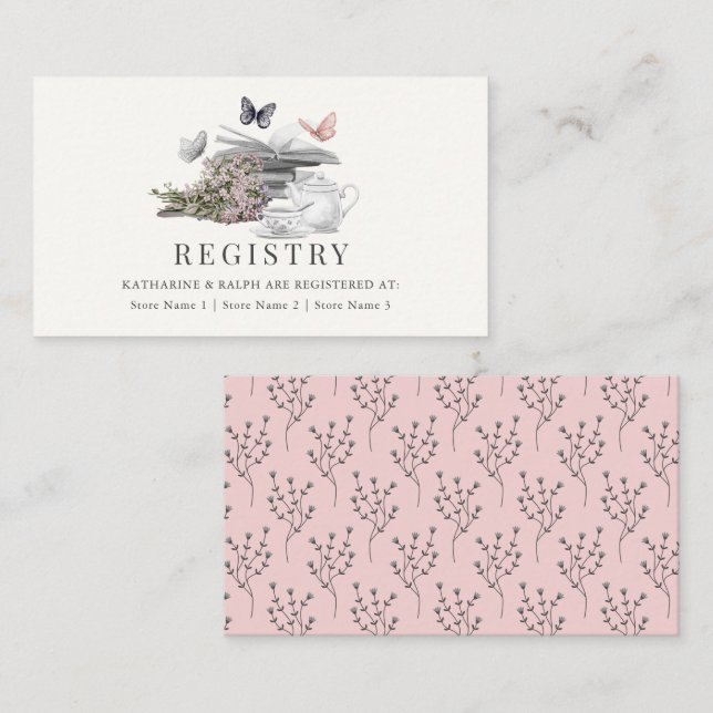 Carte D'accompagnement Nouveau Chapitre Registre de Mariage Cadeau Rose P (Devant / Derrière)