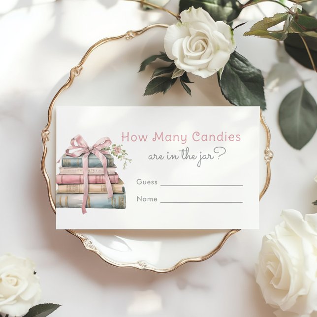 Carte D'accompagnement Nouveau chapitre Ruban rose Combien de bonbons jeu (Créateur téléchargé)