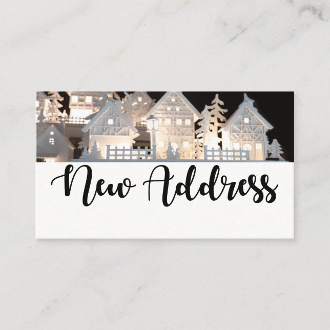 Carte D'accompagnement Nouvelle adresse Maisons de Noël illuminées (Devant)