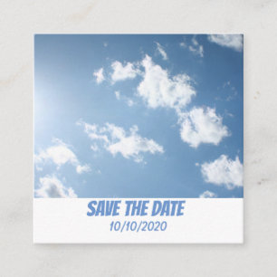 Carte D'accompagnement Nuage et ciel bleu clair SAUVER LA DATE