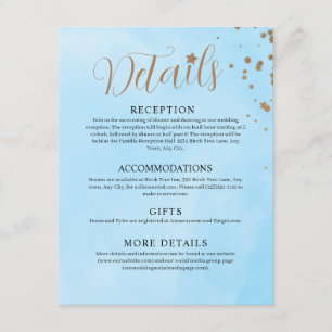 Carte D'accompagnement Nuages Bleus Pastel Aquarelle Mariage