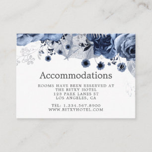 Carte D'accompagnement Nuit et Blanc avec Hébergement de Mariage Argenté
