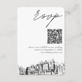 Carte D'accompagnement Oakland Mariage moderne RSVP QR Code
