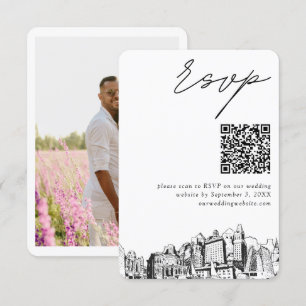 Carte D'accompagnement Oakland Mariage moderne RSVP QR Code