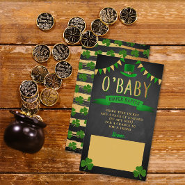 Carte D'accompagnement O'Baby St. Patrick's Day Baby shower Déchets Raffl