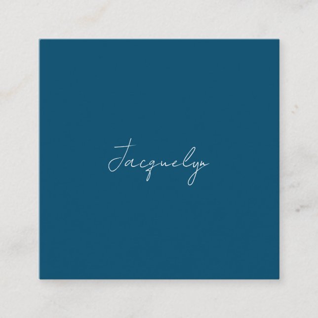 Carte D'accompagnement Ocean Blue Plain élégant moderne minimaliste Nom (Devant)