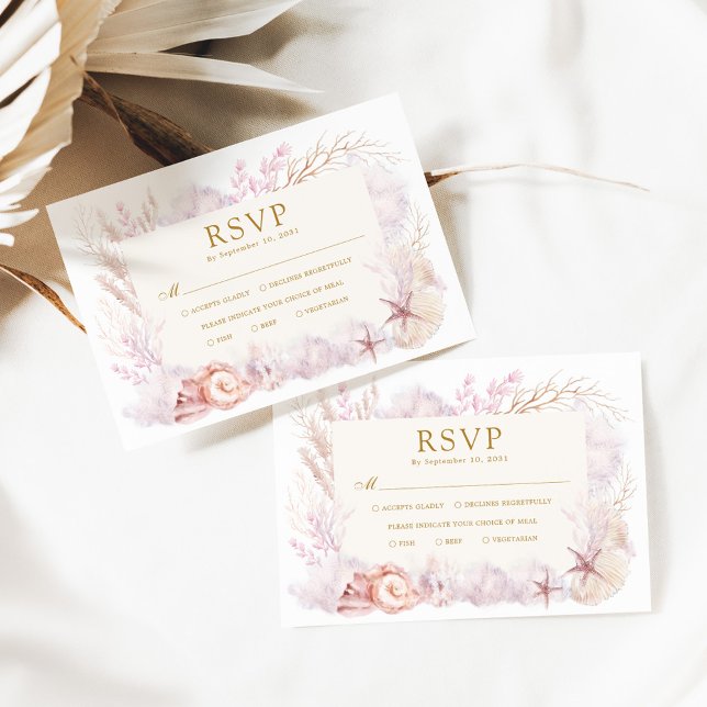 Carte D'accompagnement Océan de rêve sous la mer Beach Mariage RSVP (Créateur téléchargé)