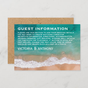 Carte D'accompagnement Ocean Wave, Beach Wedding Détail