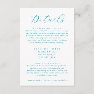 Carte D'accompagnement Ocean Waves Mariage Détails Info Hôtel Code QR