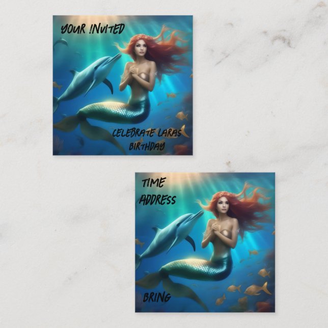 Carte D'accompagnement "Ocean's Dance : A Mermaid and Dolphins' Journey" (Devant / Derrière)