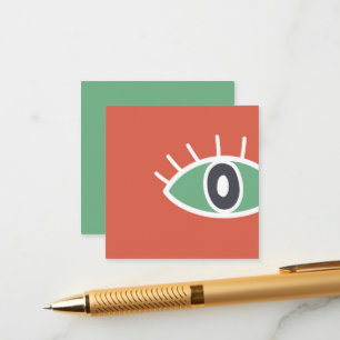 Carte D'accompagnement Oeil d'art moderne dans design bleu rouge vert