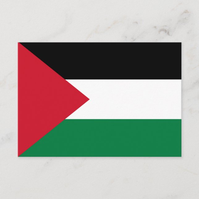 Carte D'accompagnement officiellement le drapeau de l'État de Palestine (Devant)