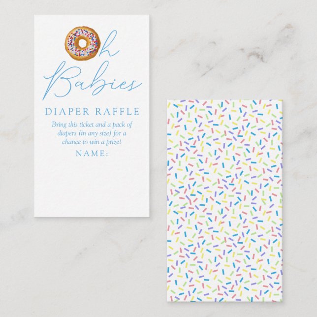 Carte D'accompagnement Oh Babies Donut Saupoudrer Baby shower Déchets Raf (Devant / Derrière)