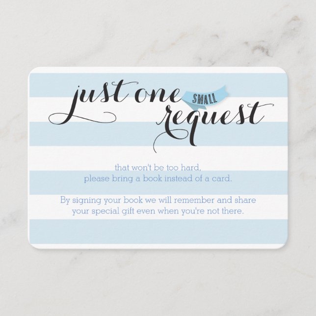 Carte D'accompagnement Oh Baby Blue Stripes Douche Demande de réservation (Devant)