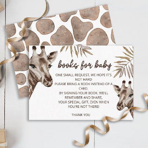 Carte D'accompagnement Oh Baby Giraffe Livres neutres pour billet bébé