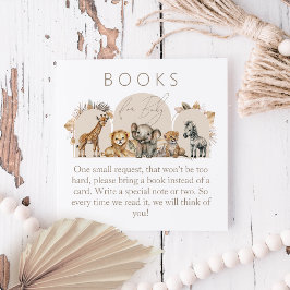 Carte D'accompagnement Oh Baby Safari Animaux Boho livre de Baby shower