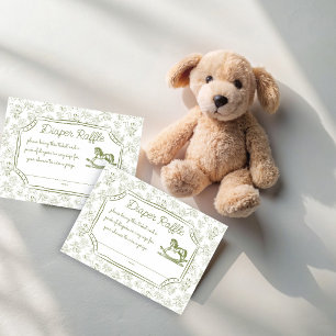 Carte D'accompagnement Oh bébé cheval à bascule vert sauge tombola de cou