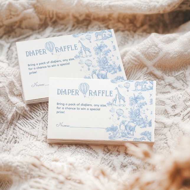 Carte D'accompagnement Oh Boy Blue Toile Safari Baby shower Baisse (Créateur téléchargé)