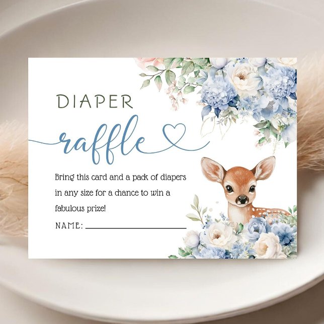 Carte D'accompagnement Oh Deer Baby Shower Boy Diaper Raffle  (Créateur téléchargé)