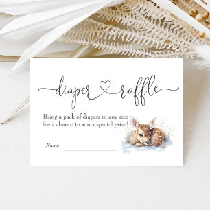 Carte D'accompagnement Oh Deer Baby shower Diaper Raffle