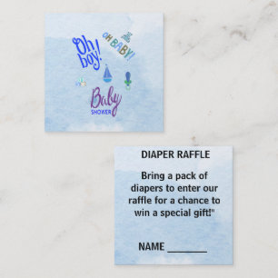 Carte D'accompagnement Oh mon garçon Oh mon bébé Baby shower bleu 2 tons