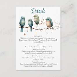 Carte D'accompagnement Oiseaux de Whimsical sur Branches Baby shower Past