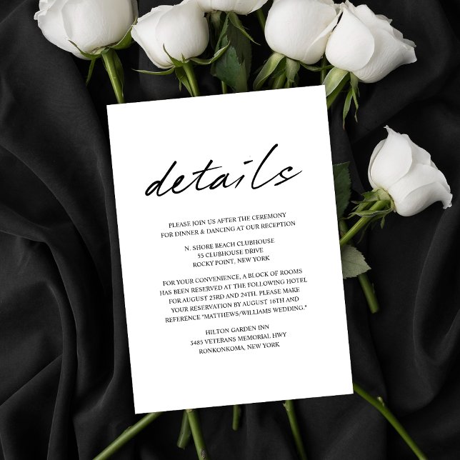 Carte D'accompagnement Oiseaux modernes d'une plume Détails du Mariage (Créateur téléchargé)