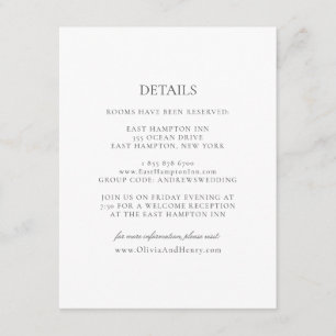 Carte D'accompagnement Olivia Elegant Simple White Grey Détails Mariage