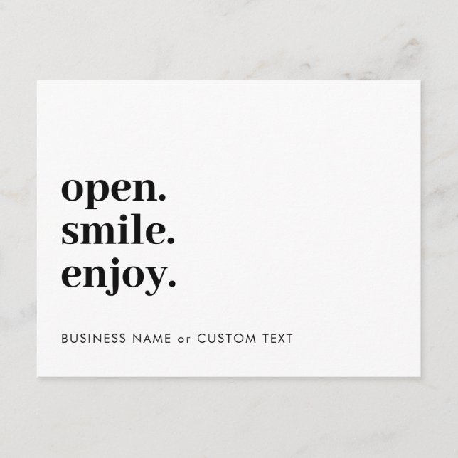 Carte D'accompagnement Open Smile Enjoy Candle Care Merci Business (Devant)