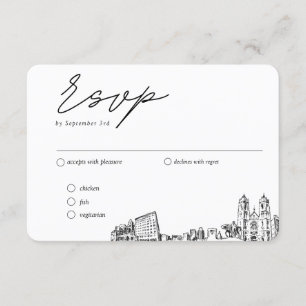 Carte D'accompagnement Option de repas traditionnel Mariage Newark RSVP