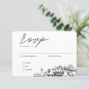 Carte D'accompagnement Options de repas RSVP traditionnelles Mariage Port