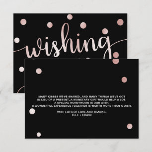Carte D'accompagnement Or rose et noir   Glam Mariage Wishing well