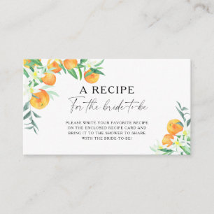 Carte D'accompagnement Orange Citrus - Recette pour la future mariée