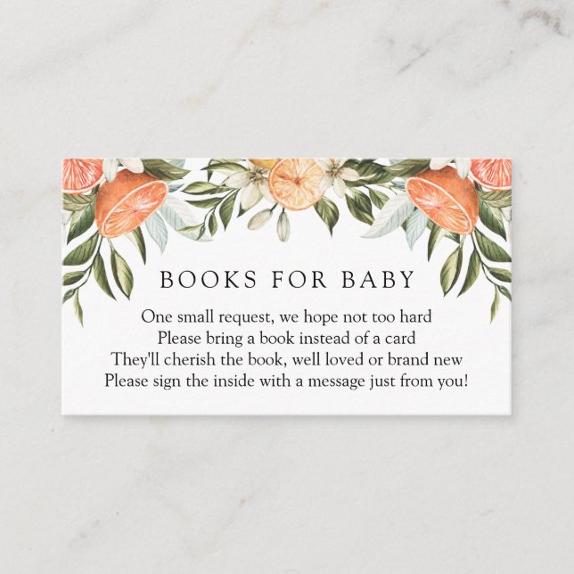 Carte D'accompagnement Orange Cutie Livres pour Baby insert card (Devant)
