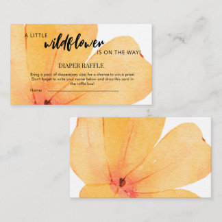 Carte D'accompagnement Orange Little Wildflower On the Way Diaper Raffle