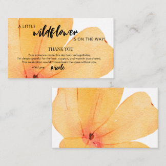 Carte D'accompagnement Orange Little Wildflower On the Way Thank You