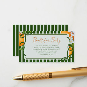Carte D'accompagnement Oranges Citron Bandes Vertes Livres pour Bébé