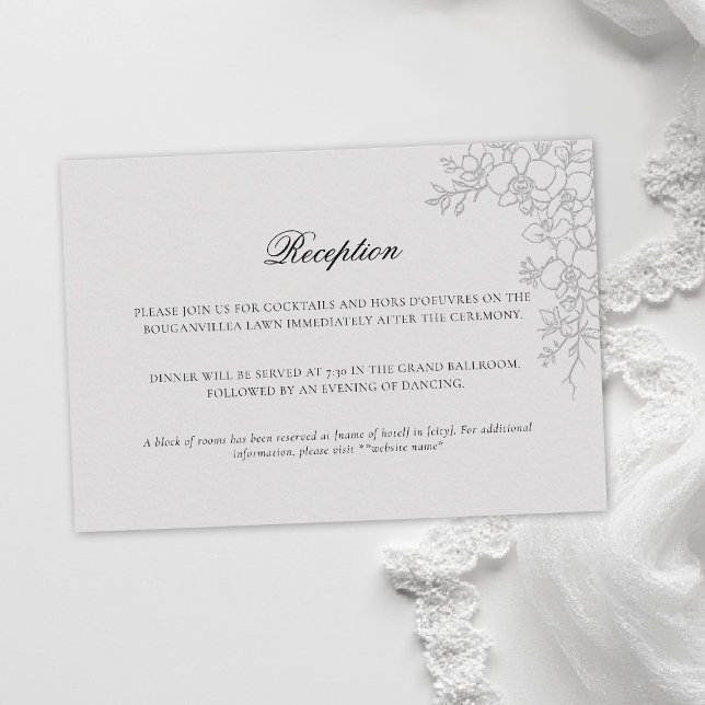 Carte D'accompagnement Orchid Elevated Ivory Formal Traditional Wedding (orchid wedding enclosure card formal modern classic traditional black tie parents hosted ivory)