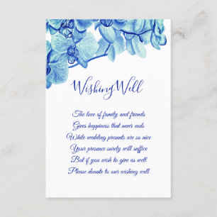 Carte D'accompagnement Orchidées Bleues Rayonnantes Mariage