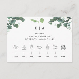 Carte D'accompagnement Ordre des événements Montage Vert Mariage Signe 