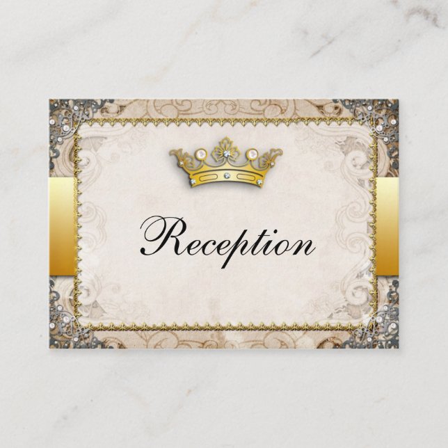 Carte D'accompagnement Ornate Fairytale Storybook Réception de mariage (Devant)