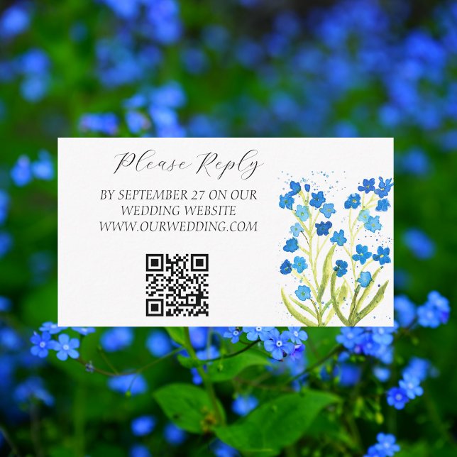 Carte D'accompagnement Oubliez-moi pas Blue Spring Flowers Floral Mariage (Créateur téléchargé)