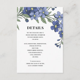 Carte D'accompagnement Oubliez-moi pas Moderne Floral Détails Mariage