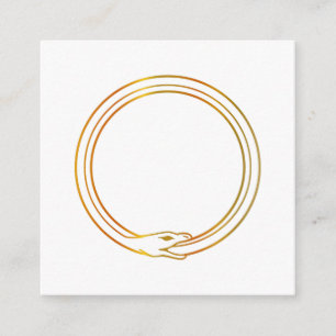 Carte D'accompagnement Ouroboros serpent doré auto ingérant symbole serpe