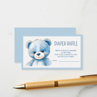 Carte D'accompagnement Ours bleu bouffant