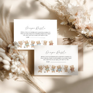 Carte D'accompagnement ours d'athlétisme baby shower, ours avons hâte à l