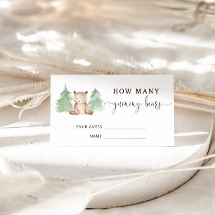 Carte D'accompagnement Ours de forêt devinez combien d'ours