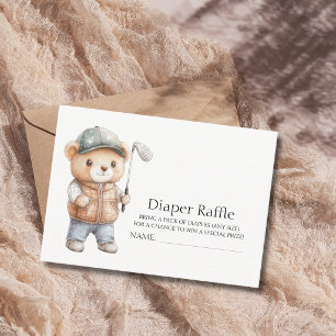 Carte D'accompagnement Ours de golf laisse par - Ti Baby Shower Diaper Ra
