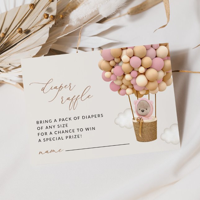 Carte D'accompagnement Ours En Conflit, Ballons Roses, Raffin De Baisse (Créateur téléchargé)